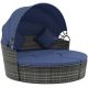 Outsunny Round Convertible Daybed with Cushions 4-Piece Metal Patio Conversation Set with Sunbrella Cushions 862-021V01DB