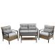 HOMEFUN 4-Piece Brown PE Rattan Wicker Steel Frame Patio Conversation Set with Gray Cushions and Coffee Table HFHDHW-8818GY