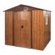 Sudzendf 6 ft. W x 6 ft. D Coffee Brown Outdoor Metal Storage Shed with Metal Floor Base, with Window (36 sq. ft.) 2766W7416