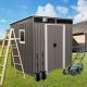 Boosicavelly 6 ft. W x 5 ft. D Outdoor Metal Storage Shed with Window, Transparent Board (30 sq. ft.) BOWWCSTG06GR