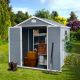 Boosicavelly 8 ft. x 6 ft. Plastic Outdoor Storage Shed 48 sq. ft. in Grey with Kit-Perfect to Store Patio Furniture BOWWCSTG24GR