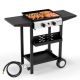 ROVSUN 2 Burner Propane Grill 20000 BTU Flat Top Griddle with Auto-Ignition, Enameled Plate & Regulator for Outdoor Camping BBQ G57000740&741
