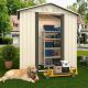 Huluwat 5 ft. W x 3 ft. D Outdoor Metal Storage Shed with Double Door and Apex Roof (15 sq. ft. ), White S-P153006
