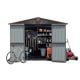 Huluwat 8.2 ft. W x 6.2 ft. D Outdoor Brown Metal Shed with Double Door, Lockable Doors and Air Vents (50.84 sq. ft.) S-S00039