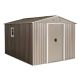 Sudzendf 8 ft. W x 10 ft. D Gray Outdoor Metal Storage Shed with Metal Floor Base, with Window (80 sq. ft.) 3428W6768