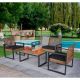 Unbranded 4-Piece Morden Hot Sale Wicker Outdoor Patio Conversation Set with Coffee Table, Black Cushion for Balcony Garden Yard JX-W2391P149818