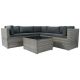 myhomore 6 Pieces PE Rattan sectional Outdoor Furniture Cushioned Sofa set Grey Wicker, Dark Grey Cushion PSS-GY