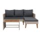 Unbranded 3 Pieces Natural Yellow Wicker Rattan Patio Conversation, Outdoor Sectional Sofa Set, with Dark Gray Cushions LT-409