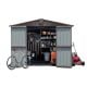 Sudzendf 8.2 ft. W x 6.2 ft. D Brown Metal Outdoor Storage Shed with Double Lockable Doors and Air Vents (50 sq. ft.) 3558W0039