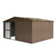 Sudzendf Brown 11 ft. W x 12.5 ft. D Metal Shed with Lockable Door, Galvanized Steel Frame and Windows (137.5 sq. ft.) KIKIO204373