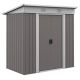 Huluwat Gray 6 ft. W x 4 ft. D Metal Shed with Double Sliding Door, 2 Air Vents (24 sq. ft.) S-P174117