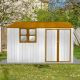 Huluwat Yellow 10 ft. W x 8 ft. D Metal Outdoor Storage Shed with Double Door and Window (80 sq. ft.) S-S00027