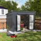 VEIKOUS 10 ft. W x 6 ft. D Metal Shed Outdoor Storage Shed 60 sq. ft., Gray PG0301-21