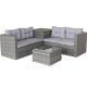 JimsMaison 4-Piece Wicker Patio Conversation Set with Gray Cushions and Storage Box JMRFPCS02GR