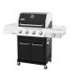Nexgrill Gourmet Pro 4 Burner Propane Gas Grill with Side Burner in Black with Cover 720-1126B