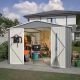Thanaddo 10 ft. W x 10 ft. D Outdoor Metal Tool Storage Shed with Lockable Doors and Vents (93 sq. ft.), Gray M10100021