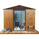 ITOPFOX 8 ft. W x 6 ft. Outdoor Metal Shed Storage in Coffee with Floor Base (48 sq. ft.) H2SA22-1OT032