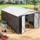 VIWAT 12 ft. W x 10 ft. D Outdoor Metal Shed Storage with Updated Frame Structure and Lockable Doors, White (120 sq. ft.) SSH-M1012-BW