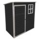 Tatayosi 36.75 in. D x 60.50 in. W x 73.25 in. H Outdoor Storage Black Plastic Shed with Window, Black (15 sq. ft.） P-DJ-0S00041