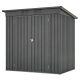 Tenleaf 6 ft. W x 4 ft. D Black Metal Outdoor Storage Shed with Lockable Doors (24 sq. ft.) FCBF13-686
