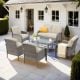 XIZZI Gladiola 6-Piece Wicker Patio Conversation Seating Sofa Set with Beige Cushions GNDS606-B122