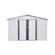 JimsMaison 10 ft. W x 8 ft. D White Gray Metal Outdoor Storage Shed with Lockable Doors (80 sq. ft.) JMSHESTG06WGR