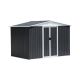JimsMaison 8 ft. W x 6 ft. D Gray Metal Outdoor Storage Shed with Sliding Doors (48 sq. ft.) JMHCSTG05GR
