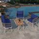 Unbranded 4-Piece Rope Patio Conversation Seating Set with Acacia Wood Table and Navy Blue Thick Cushion OUT-D-262