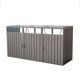 Siavonce 7.87 ft. W x 2.62 ft. D Garbage Bin Shed Stores 3 Trash Cans Metal Outdoor Bin Shed Stainless Steel 20.66 sq. ft. XMJ-133641