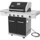 Nexgrill Deluxe 4-Burner Dual Fuel Gas Grill with Gourmet Plus Griddle Insert and Side Burner in Black 720-0958HE