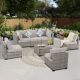 Unbranded 7 Pieces All Weather Wicker Patio Conversation Set Outdoor Sectional Sofa with Gray Cushions for Garden Backyard LV-027