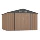 Garvee Professional Install 10 ft. W x 12 ft. D Outdoor Metal Storage Shed in Brown with Lockable Doors (120 sq. ft.) HDTPHO_0YVVWDKL