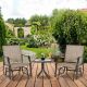 Unbranded 3-Piece Metal Outdoor Patio Conversation Set with Glass Coffee Table, Breathable Fabric for Patio, Backyard, or Garden Outdoor Set-32