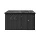Zeus & Ruta 6 ft. W x 8 ft. D Black Metal Outdoor Storage Shed, Garden Sheds with Window, for Garden Tools, Equipment (48 Sq. Ft.) HWD-157
