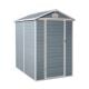 Sudzendf 4 ft. W x 6 ft. D Gray Resin Outdoor Storage Shed with Floor and Lockable Doors for Patio, Yard, Lawn (24 sq. ft. ) 4122W0020