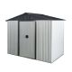 Sudzendf 8 ft. W x 4 ft. D White and Black Outdoor Metal Storage Shed with Sliding Door and Metal Foundation (32 Sq. Ft.) 4151W5253