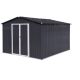 Zeus & Ruta 10 ft. W x 12 ft. D Metal Outdoor Storage Sheds, Garden Sheds with Double Door with Vent, Dark Gray (120 sq. ft. ) HWD-260
