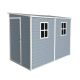 Misopily 4 ft. W x 8 ft. D Plastic Shed with Floor Resin 2-Window, Waterproof, Lockable Door Shed, Gray (32 sq. ft.) SA04-328B132