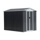 Zeus & Ruta 6 ft x 9 ft Grey Metal Steel Aluminum Outdoor Shed, Waterproof Bike Storage Garden Shed Apex Roof Grey（54 sq. ft.） KL-498