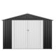 JAXPETY 9.1 ft. W x 4.3 ft. D Outdoor Storage Shed, Metal Garden Tool Sheds with Vents, Gray(39.13 sq. ft.) HG61P1365-T01