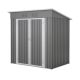Sudzendf 6 ft. W x 4 ft. D Gray Metal Shed, , All Weather Tool Shed with Metal Floor Base (24 sq. ft.) KIKIO205461