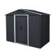 Zeus & Ruta 8 ft. W x 4 ft. D Black Outdoor Metal Storage Shed with Lockable Sliding Doors and Transparent Lawn (32 sq. ft.) YJ-995