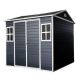 Zeus & Ruta 8 ft. W x 6 ft. D Black Outdoor Resin Storage Shed with Floor and 2-Windows and Lockable Door for Patio (48 sq. ft.) WQD28-806