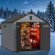 Unbranded 8 ft. x 10 ft. Plastic Storage Shed for Backyard Garden Big Spire Tool Storage Coverage Area 77.69 sq ft ZY-W1711S00006