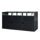 Zeus & Ruta 8 ft. W x 3 ft. Charcoal Outdoor Metal Bin Shed with 3 Trash Cans for Garden Yard Lawn (24 sq. ft. ) WQD28-824