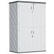 Sizzim 4.3 ft. W x 2.4 ft. D Durable Resin Plastic Storage Shed with Double Door (9.5 sq. ft.) SM-PS405WH