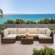 Unbranded Comfortable Outdoor Wicker Patio Conversation Set with Beige Cushions, Durable Seating for Patios andv Gardens Outdoor Set-40