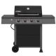 Royal Gourmet 4-Burner BBQ Liquid Propane Gas Grill with Side Shelves in Gray Perfect Patio Garden Picnic Backyard Barbecue Grill GA4401T