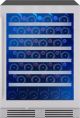 Zephyr - Presrv 53-Bottle Built in/Freestanding Wine Cooler with Single Temperature Zone and 39 dBA - Stainless Steel/Glass