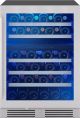 Zephyr - Presrv 45-Bottle Built in/Freestanding Wine Cooler with Dual Temperature Zone and Reversible Door - Stainless Steel/Glass